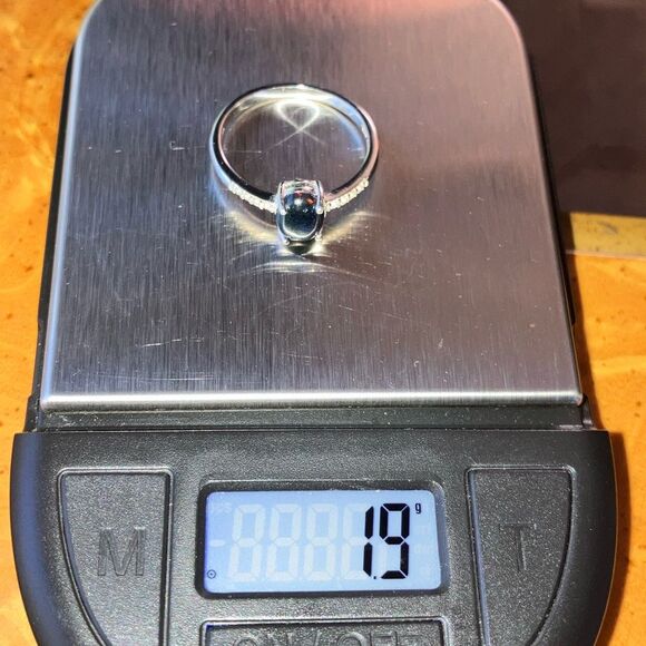 Black Ethiopian Opal Sterling Silver Ring Size 8 - Picture 9 of 10